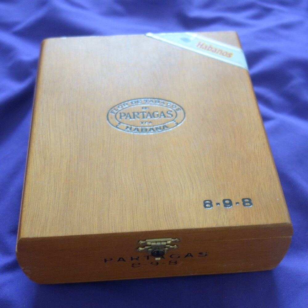 Flor de Tabacos De Partagas YES Habanos 8-9-8 Cigar Box *Box Only NO Cigars*